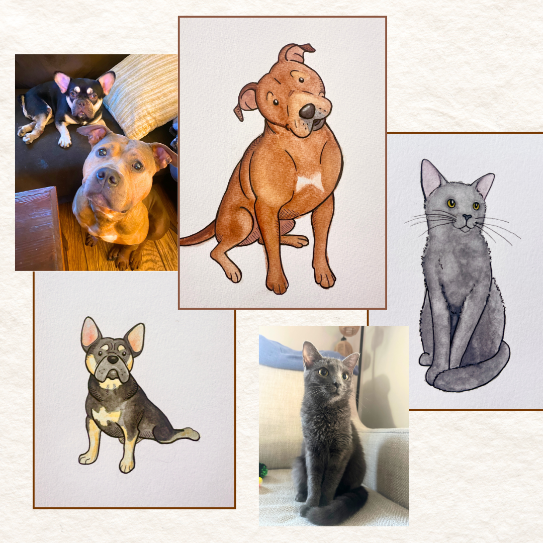Illustrated pet portrait