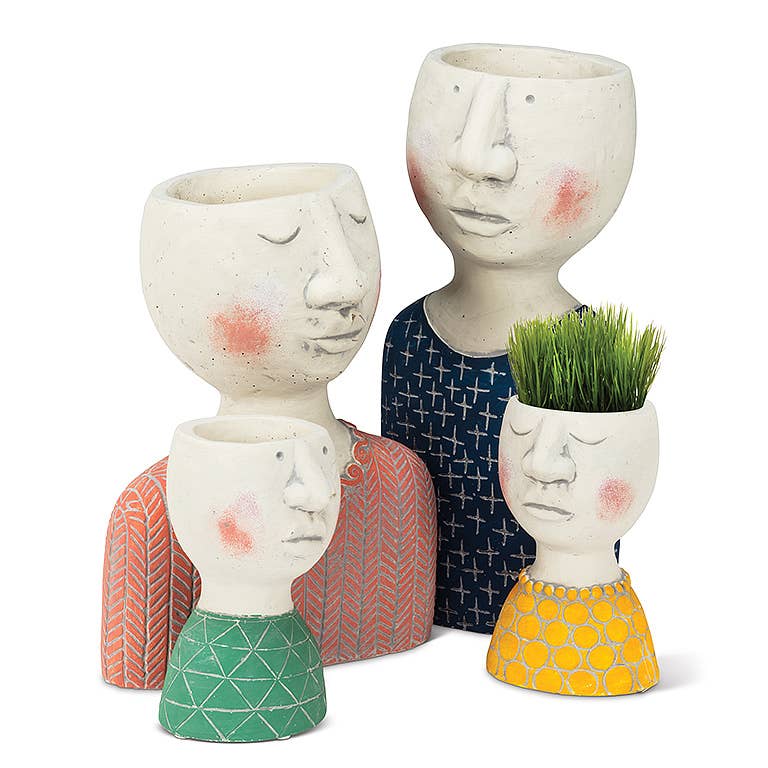 Sm Male Head Planter-6" H