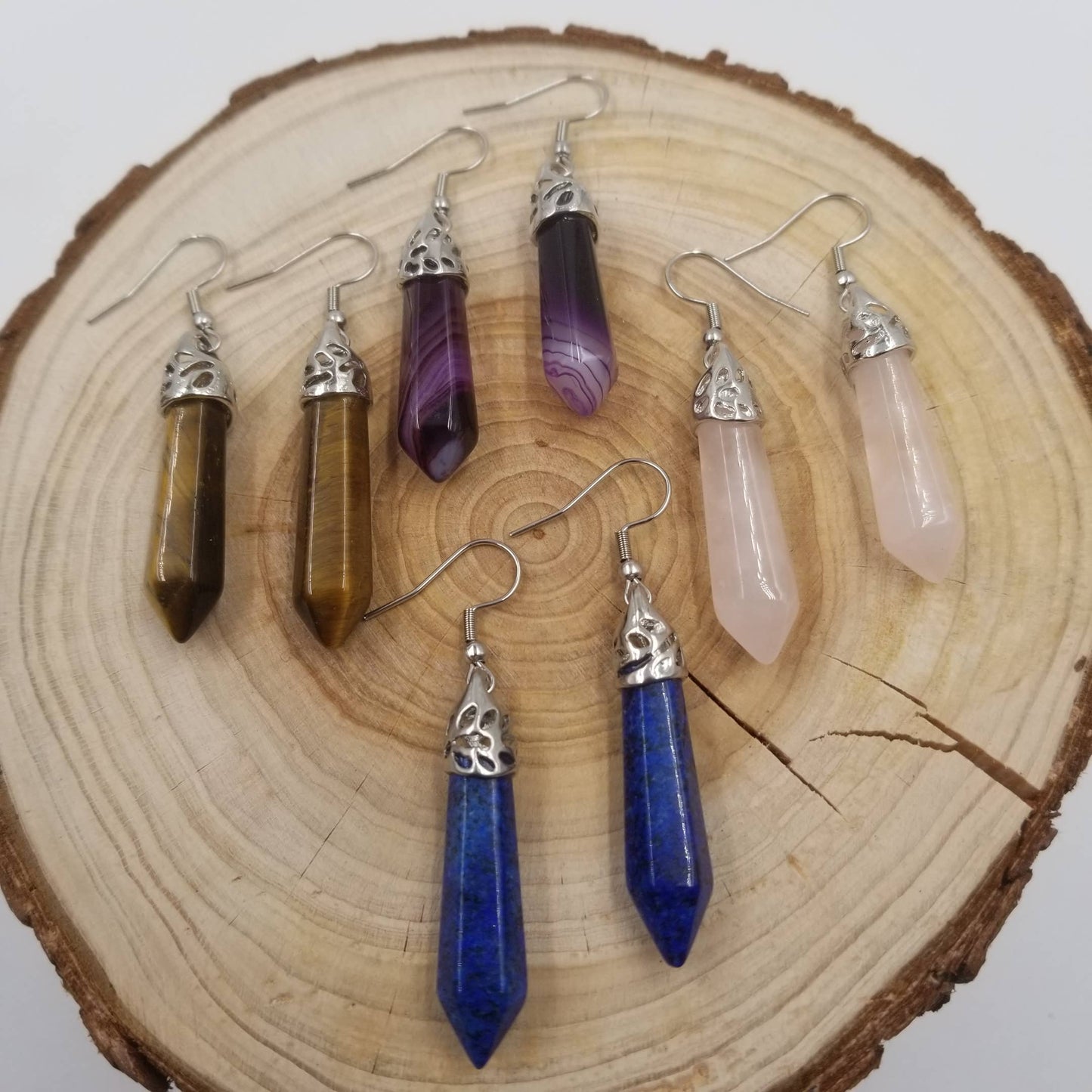Handmade Natural Healing Stone Earrings