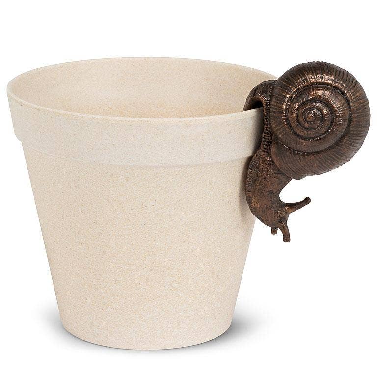 snails in potted plants Hanging Snail-Bronze-4"H – Jennifer's Plant Stand