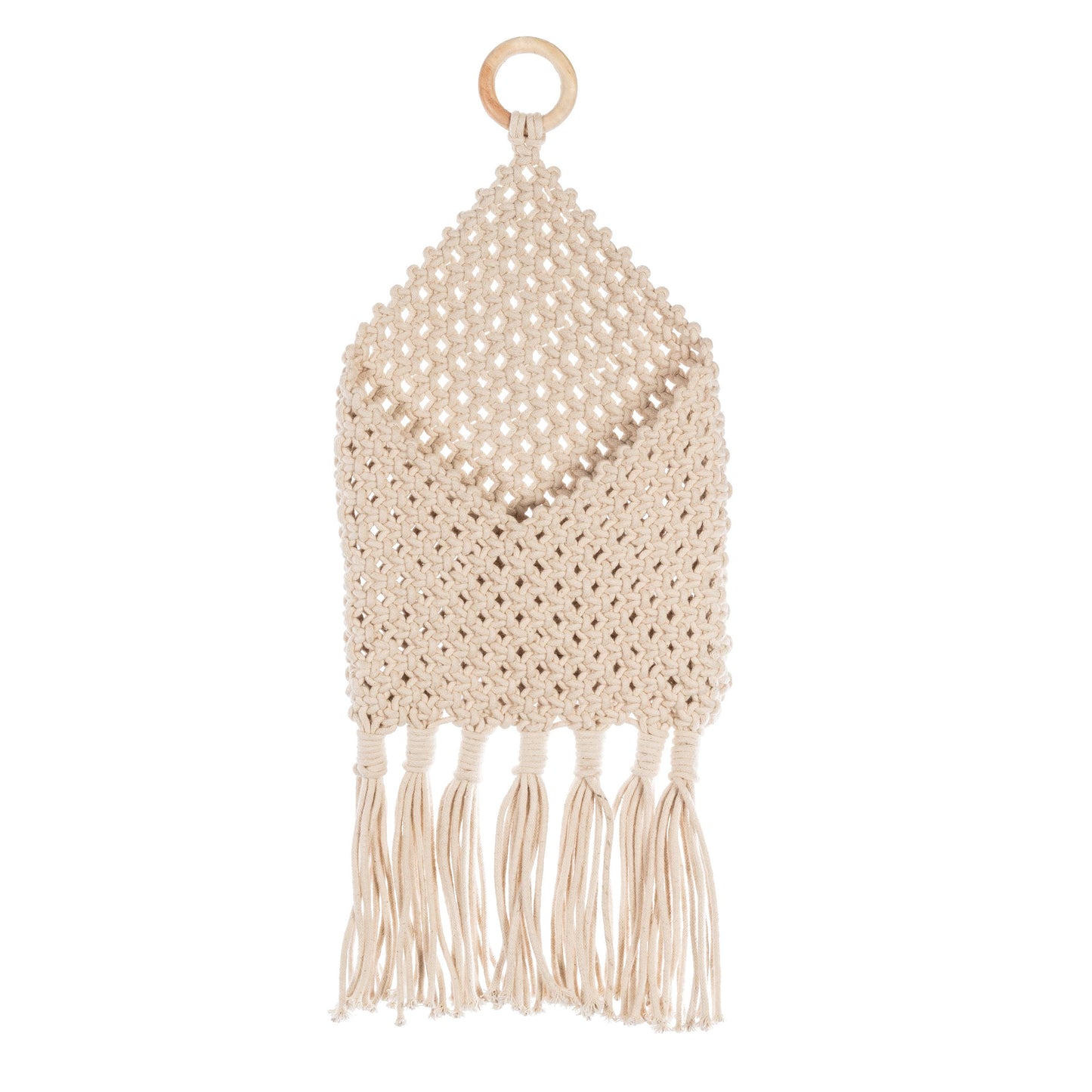 Sm Macrame Wall Pocket-8x18"H