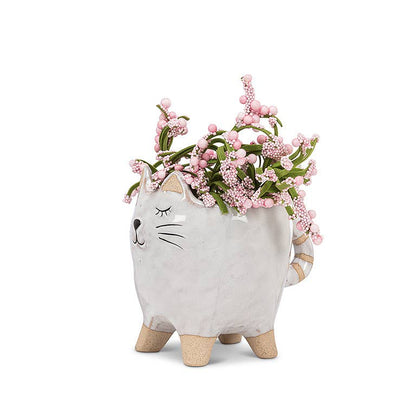 Sm Cat w/Tail Planter-4"L