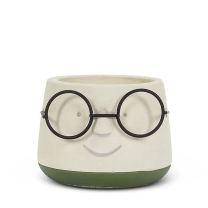 Sm Face Planter w/Glasses-3.5" D