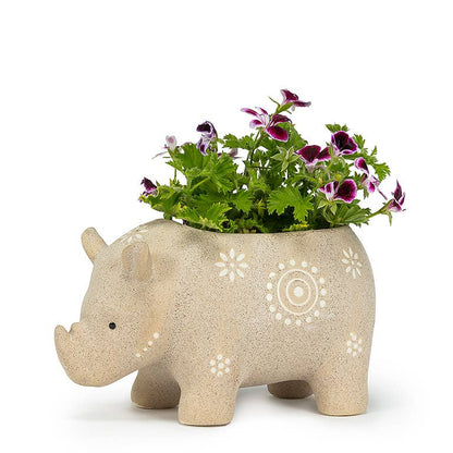 Rhino Shaped Planter-6"L