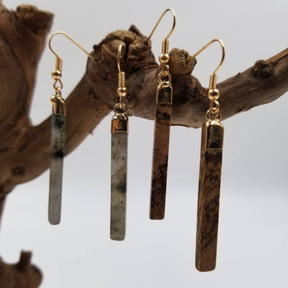 Mineral Stone Stick Earring