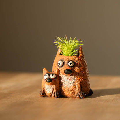 Baby and Mama Fox - Blobhouse Planters - Maddie and Pip