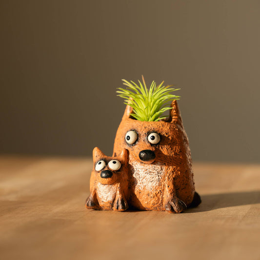 Baby and Mama Fox - Blobhouse Planters - Maddie and Pip