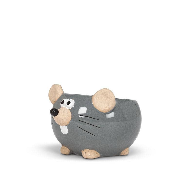 Mini Mouse Planter-Gry-2"H