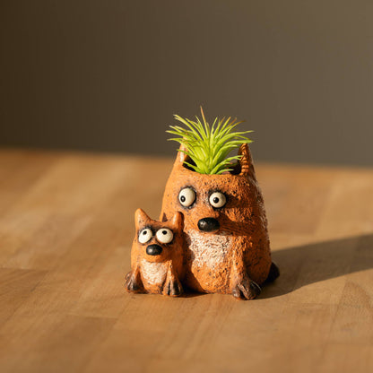 Baby and Mama Fox - Blobhouse Planters - Maddie and Pip