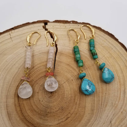 Rose Quartz & Turquoise Bohemia Earrings