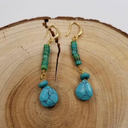 Rose Quartz & Turquoise Bohemia Earrings