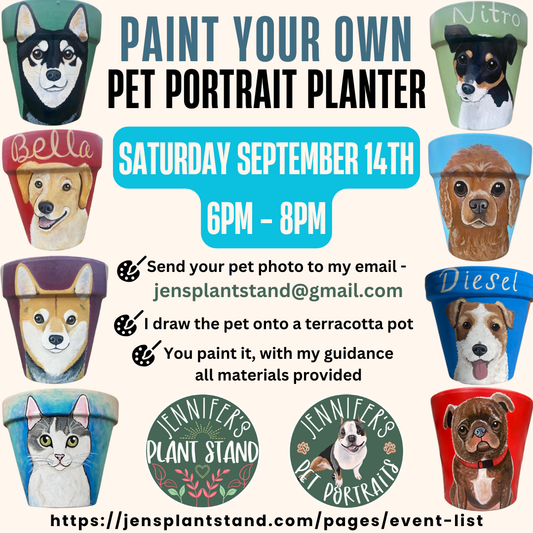 Paint-your-own Pet Portrait Planter on September 14th