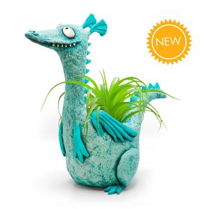 Drake the teal dragon planter