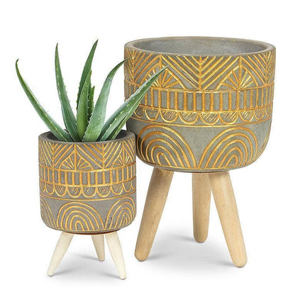 Sm Arch Tripod Planter-Gold-4.5"H