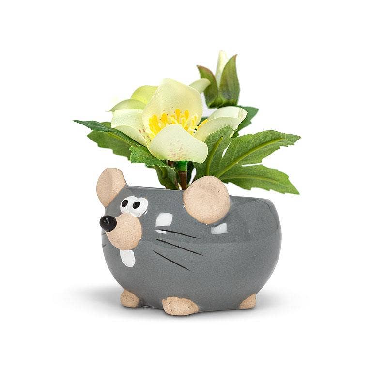 Mini Mouse Planter-Gry-2"H