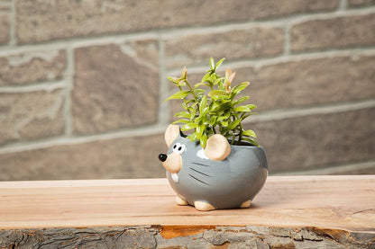 Mini Mouse Planter-Gry-2"H