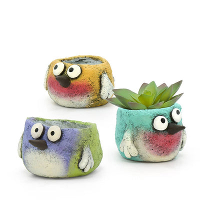 3pc Set - Beautiful Birds Blobhouse Planter