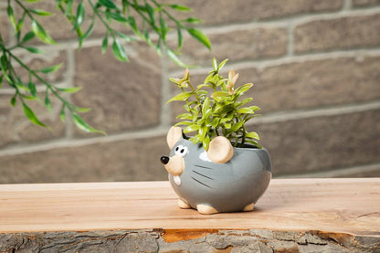 Mini Mouse Planter-Gry-2"H