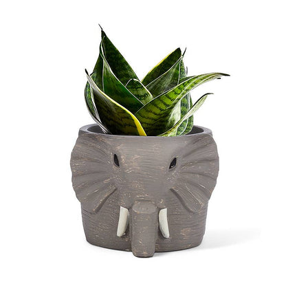 Sm Gry Elephant Planter-4.5" H