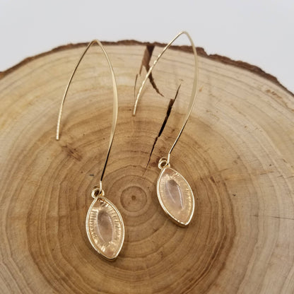 Crystal Embedded Drop Earrings