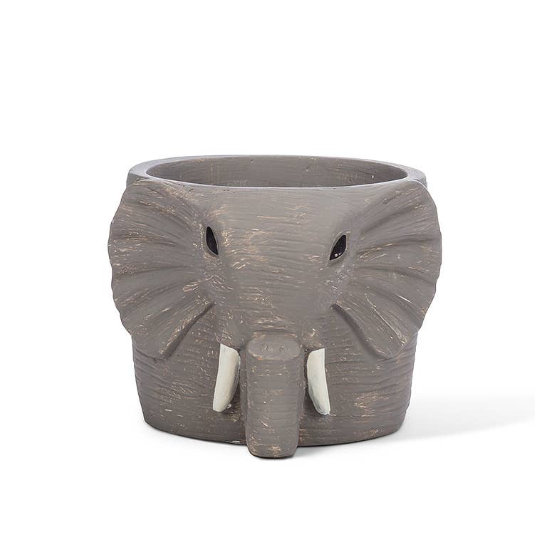 Sm Gry Elephant Planter-4.5" H