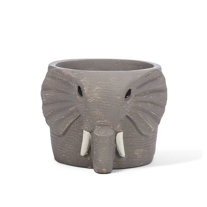 Sm Gry Elephant Planter-4.5" H