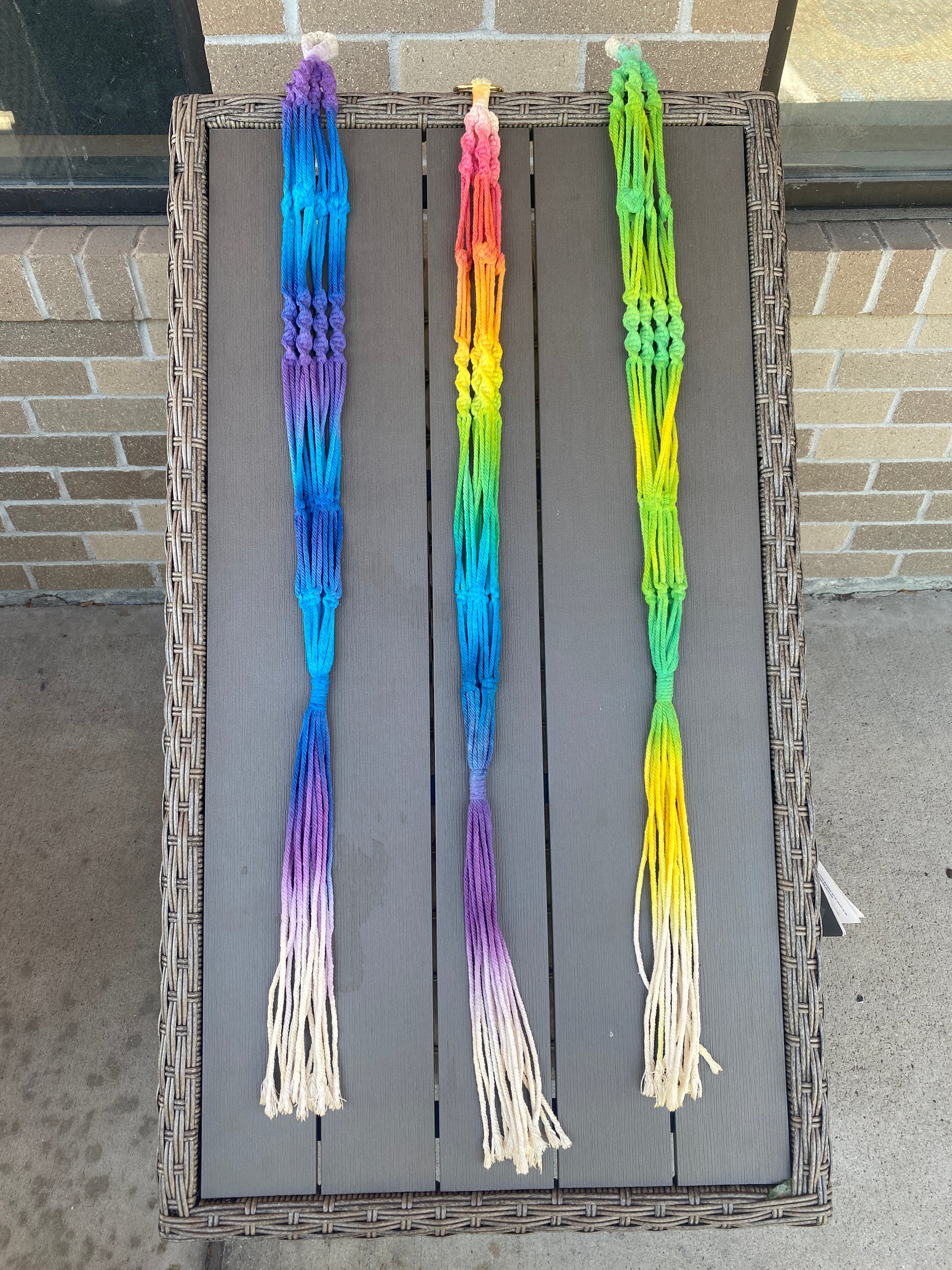 tie dye macrame plant hanger Dyed Macrame Plant Hangers – Jennifer's Plant Stand