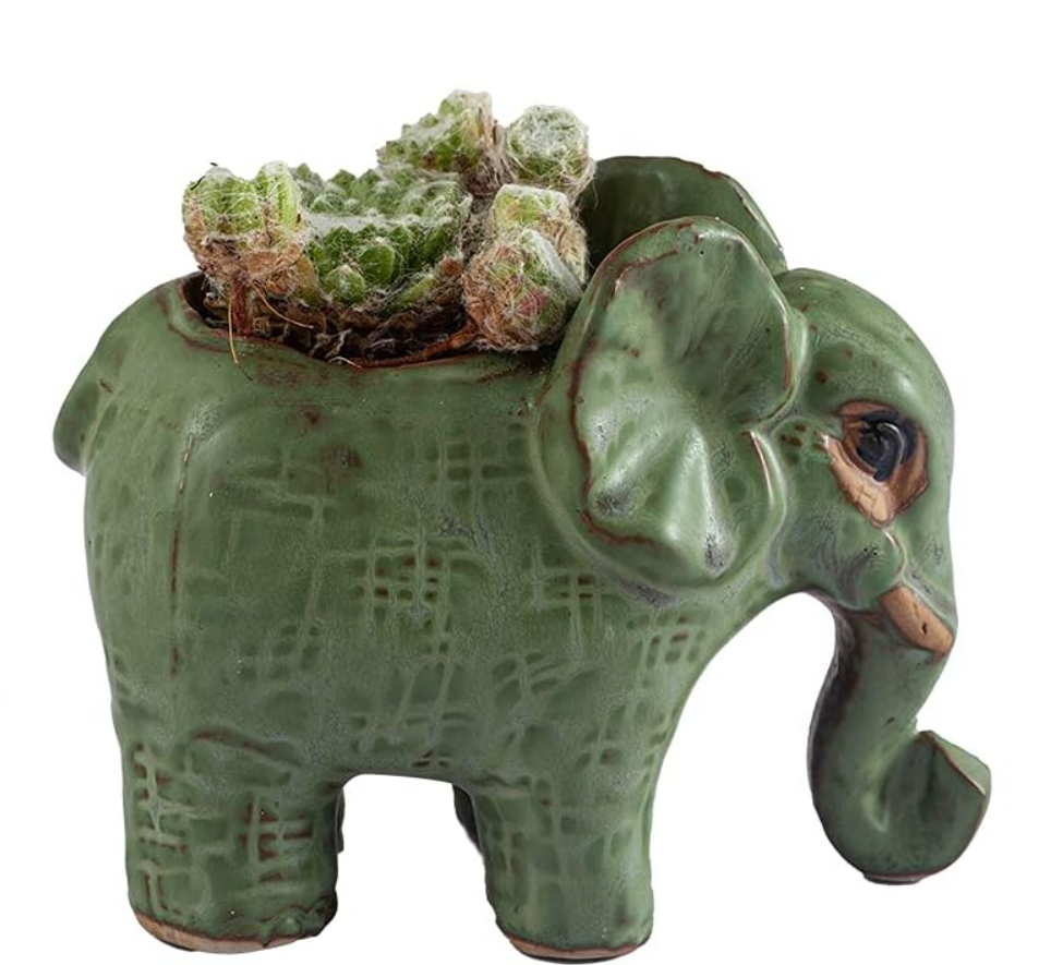 elephant pot plant holder Green Elephant Planter – Jennifer's Plant Stand
